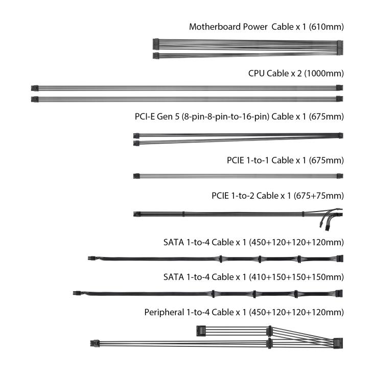 ROG STRIX 750W Gold cable lineup