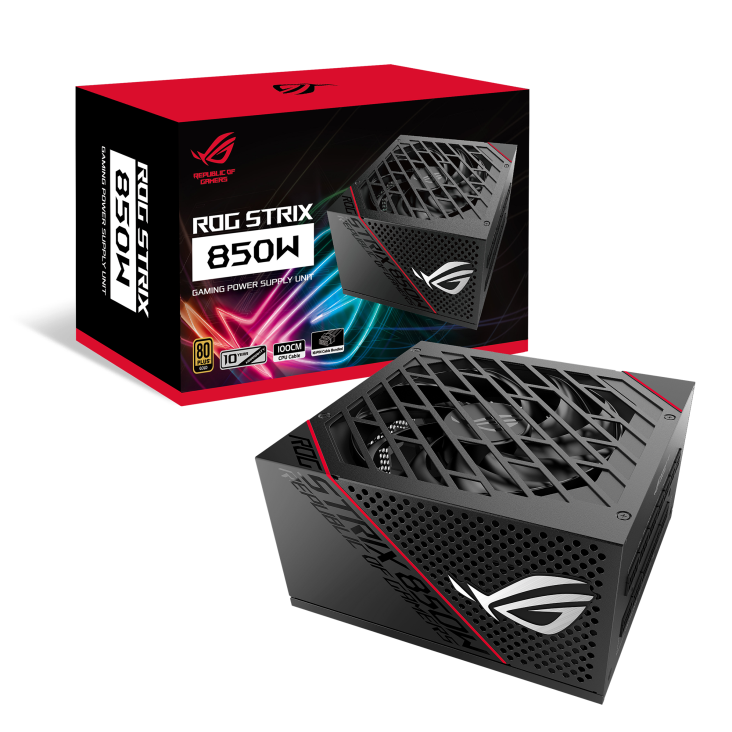ROG Strix 850W Gold and its colorbox