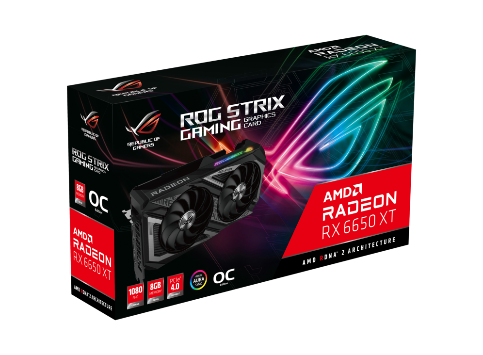 ROG Strix Radeon™ RX 6650 XT V2 OC Edition packaging