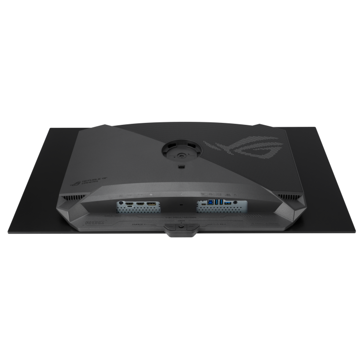 ROG Strix OLED XG32UCWG IO ports highlight