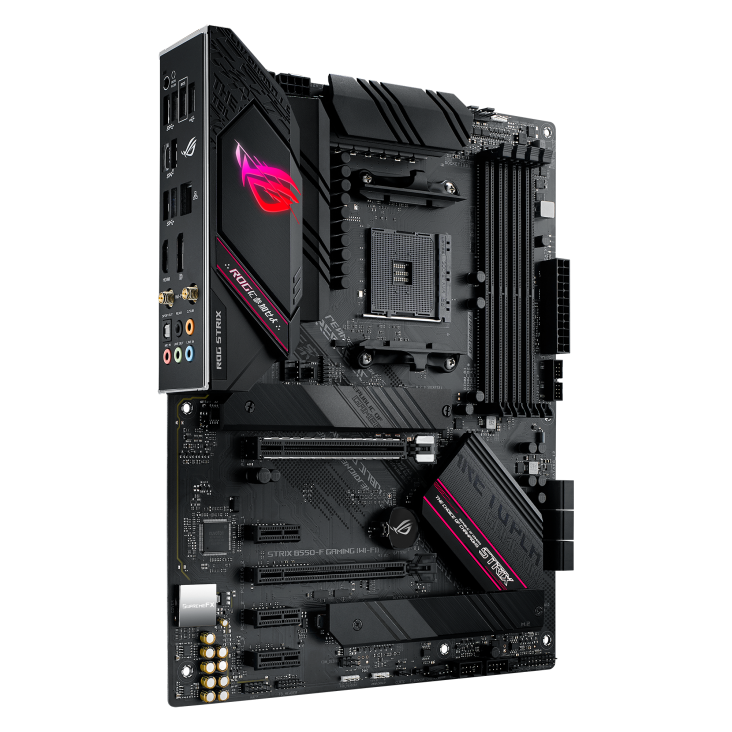 ROG STRIX B550-F GAMING (WI-FI) angled view from left