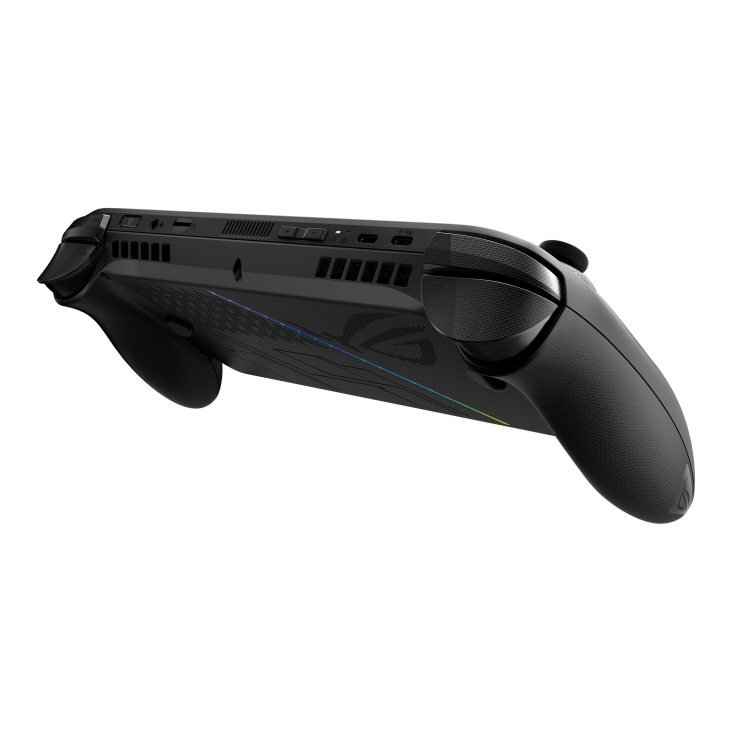 ROG Xbox Ally X angled view from the rear, tilting at 45 degrees