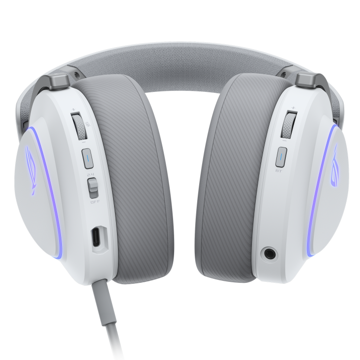 The bottom view of ROG Delta II in Moonlight White edition