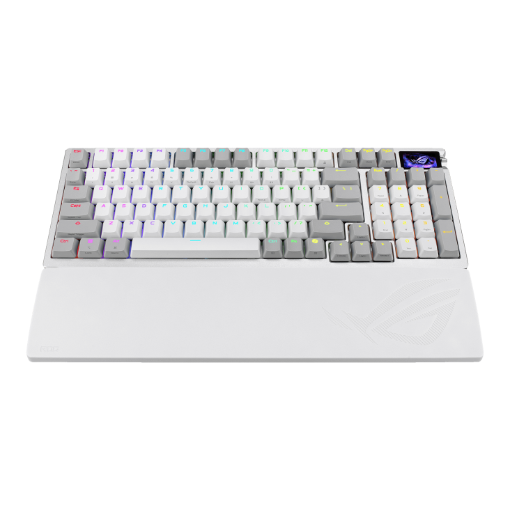 White ROG Azoth 96 HE front slant view