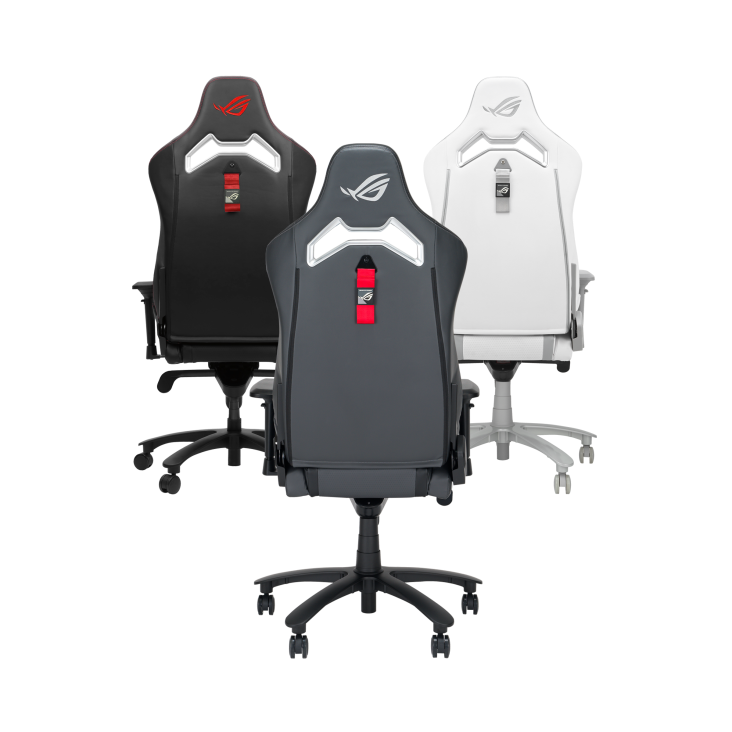 ROG Chariot X Core Gaming Chair_ back view with Black, Grey, and White
