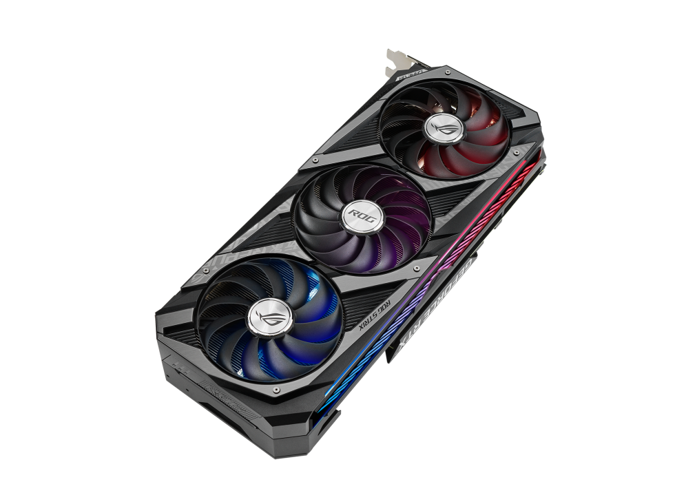 ROG-STRIX-RTX3070-8G-GAMING graphics card, front angled view