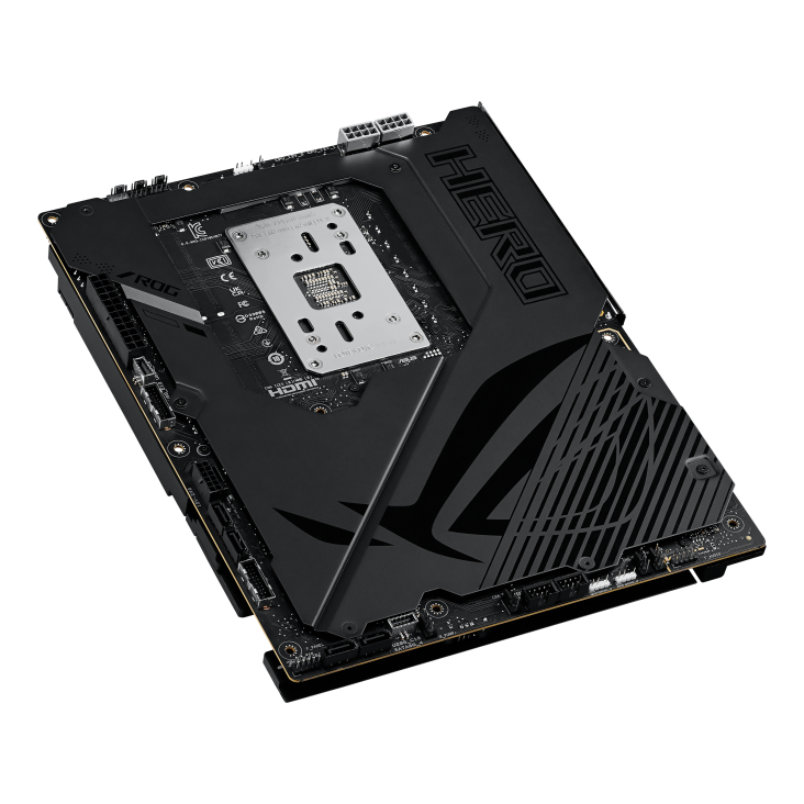 ROG CROSSHAIR X870E HERO BTF back view from left
