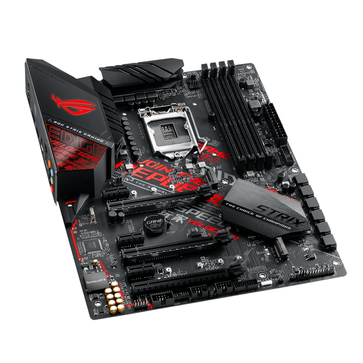 ROG STRIX Z390-H GAMING top and angled view from left