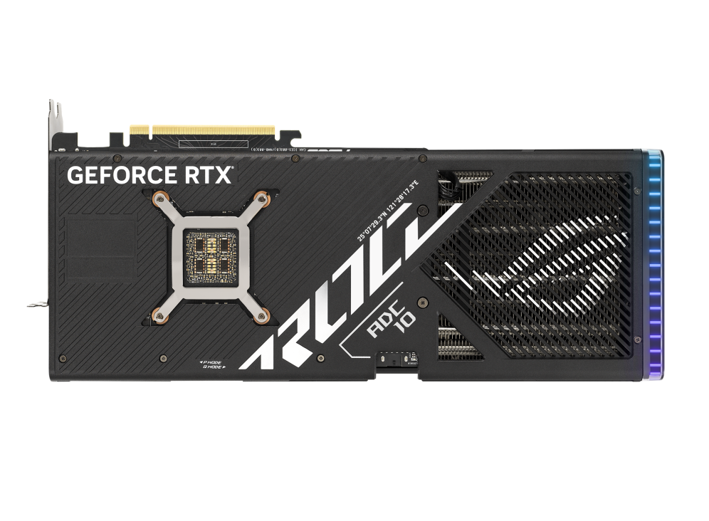 Rear view of the ROG Strix GeForce RTX 4090 graphics card
