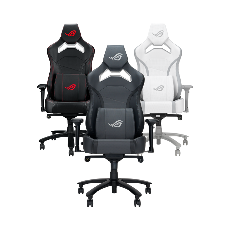 ROG Chariot X Core Gaming Chair_ front view with Black, Grey, and White
