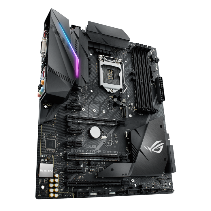 ROG STRIX Z370-F GAMING angled view from right