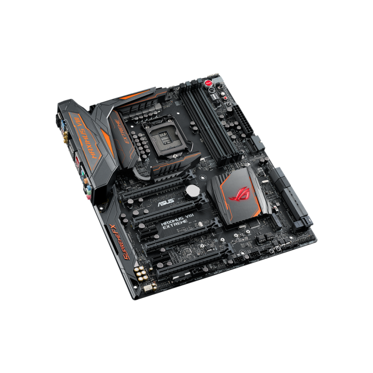 ROG MAXIMUS VIII EXTREME/ASSEMBLY top and angled view from left