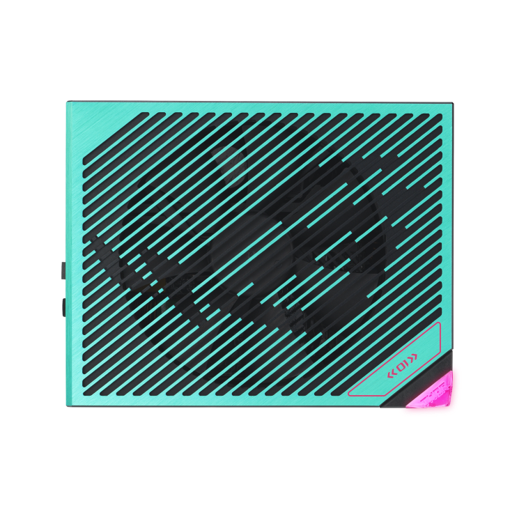 ROG Thor 1200W Platinum III Hatsune Miku Edition top side focuses on fan