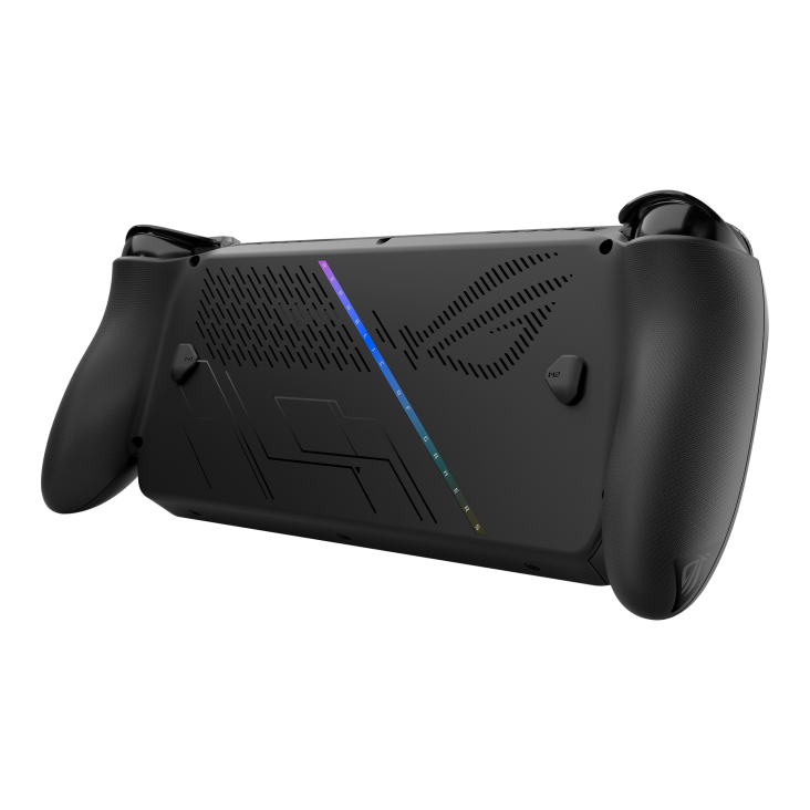 ROG Xbox Ally X angled view from the rear, tilting at 45 degrees