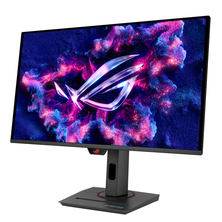 ROG Strix OLED XG27ACDNG front view, to the left