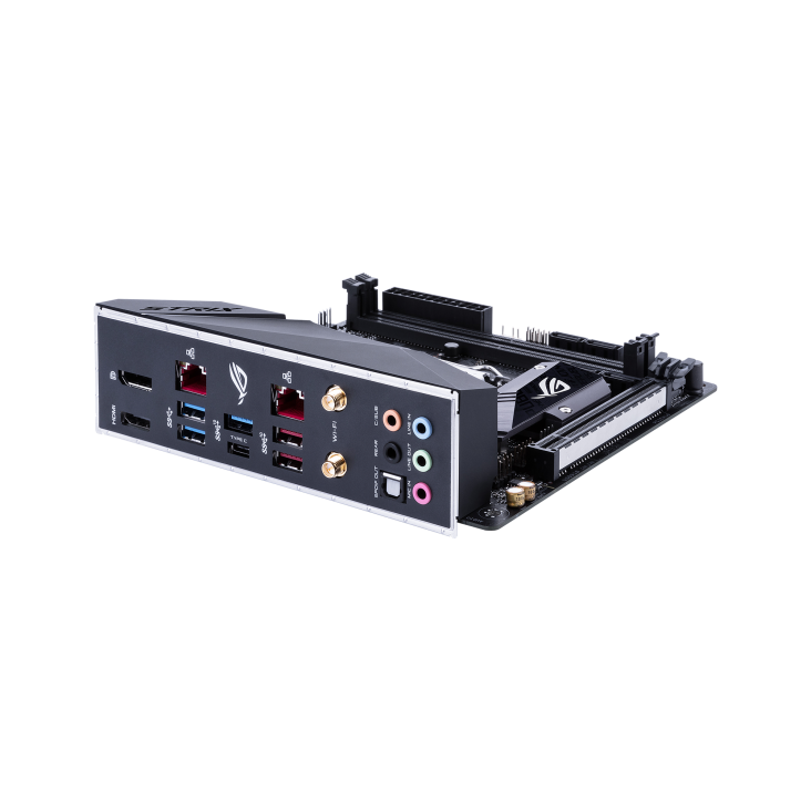 ROG STRIX H370-I GAMING rear I/O ports closeup, I/O ports