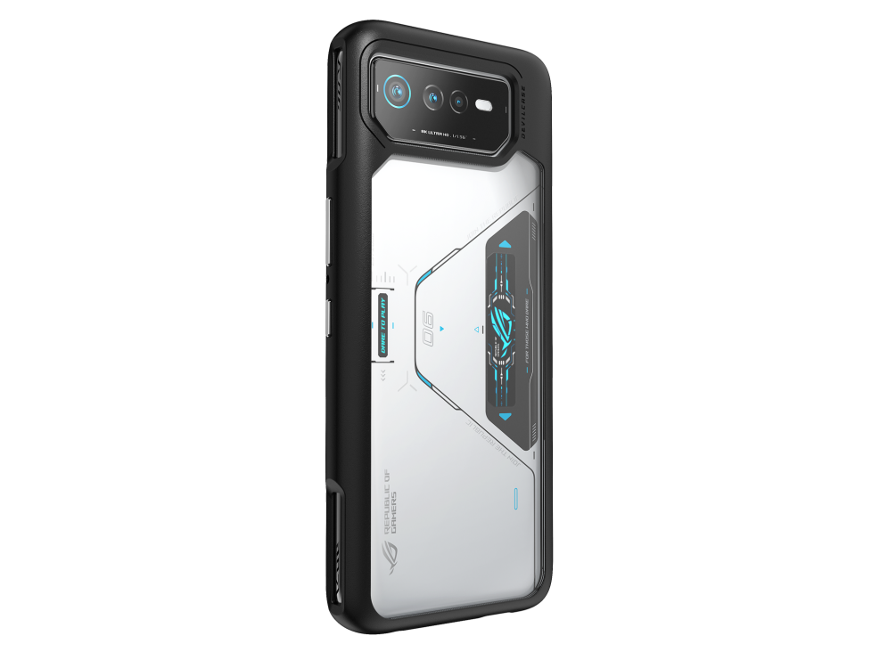 DEVILCASE Guardian Lite with a ROG Phone 6 Pro angled view from back, tilting at 45 degrees