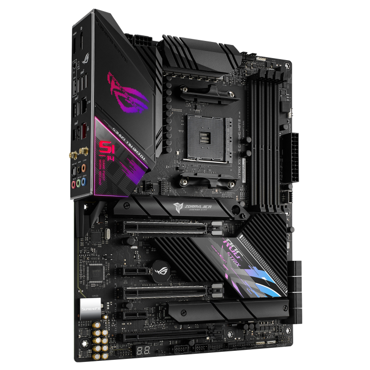 ROG STRIX X570-E GAMING WIFI II angled view from left
