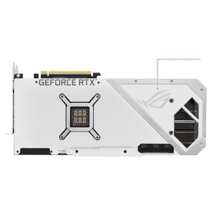 ROG-STRIX-RTX3080-O10G-WHITE graphics card, rear view
