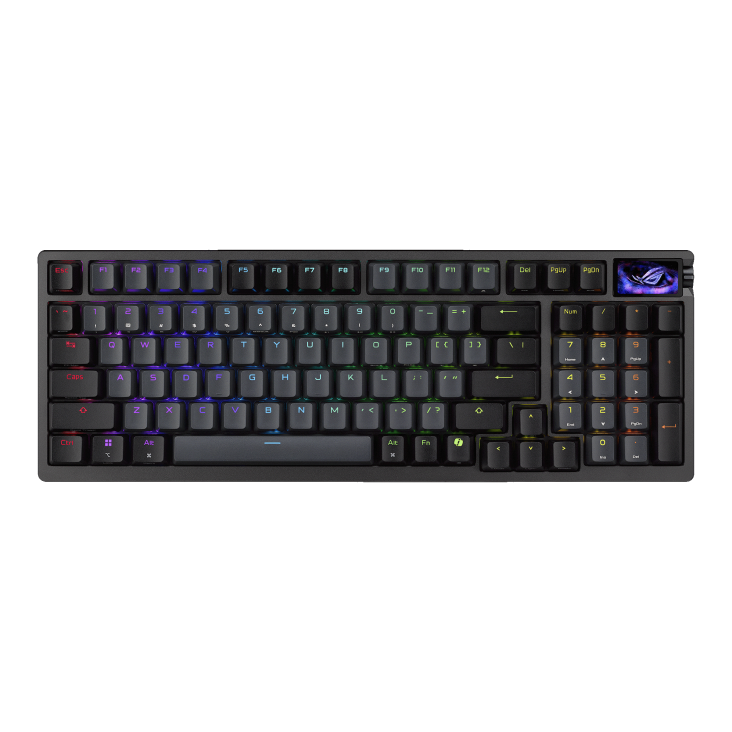 Black ROG Azoth 96 HE front view without wrist rest