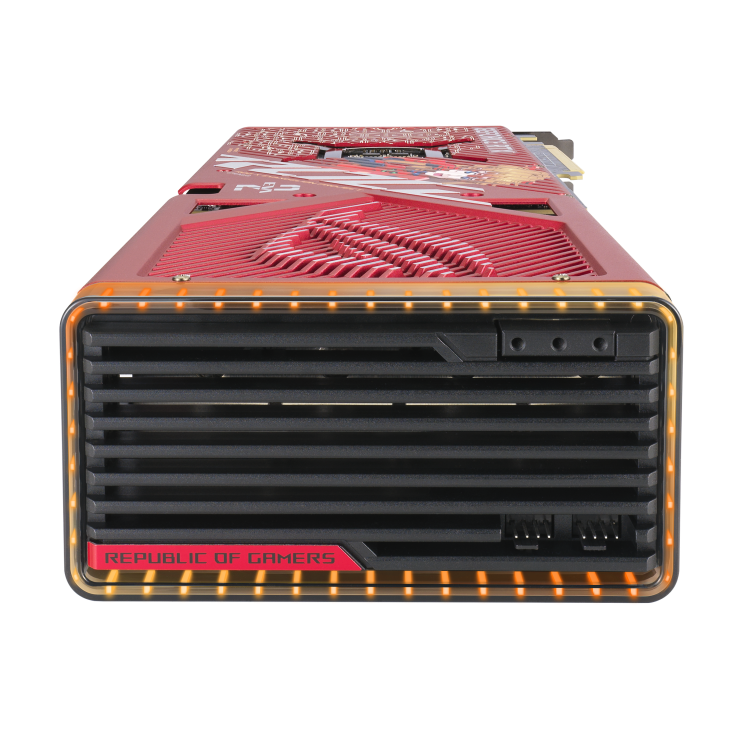 ROG Strix GeForce RTX 4090 EVA-02 graphics card highlight Aura Sync view