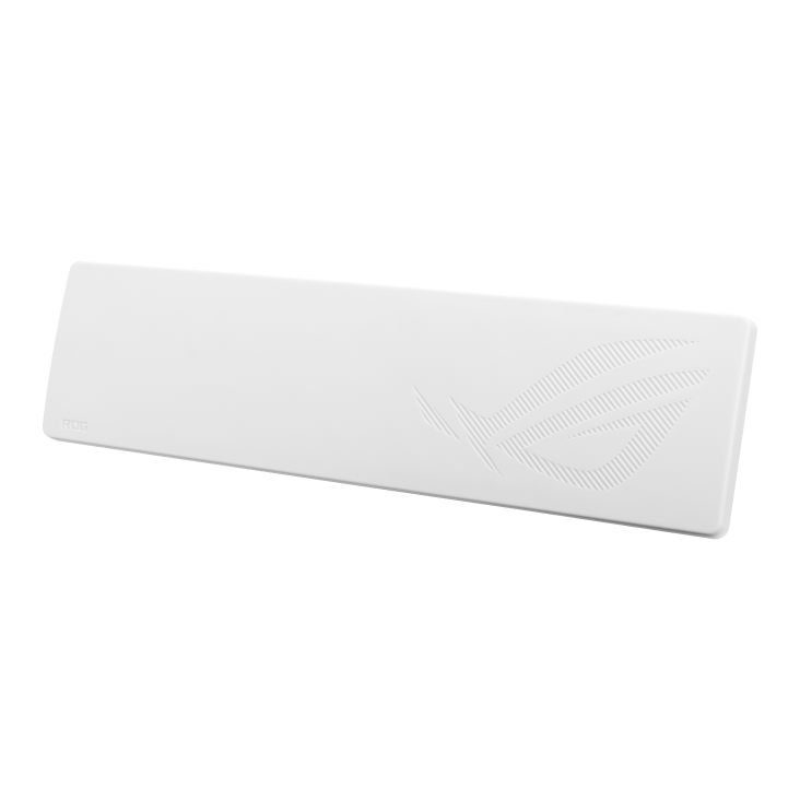 White ROG Keyboard Wrist Rest front view to the right