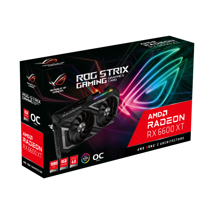 ROG-STRIX-RX6600XT-O8G-GAMING graphics card packaging