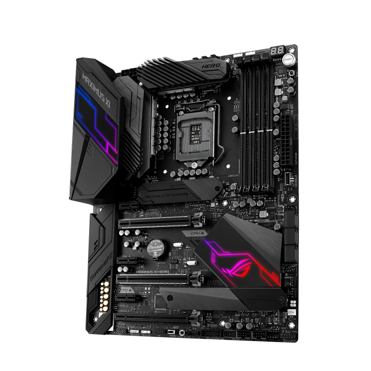 ROG MAXIMUS XI HERO angled view from right