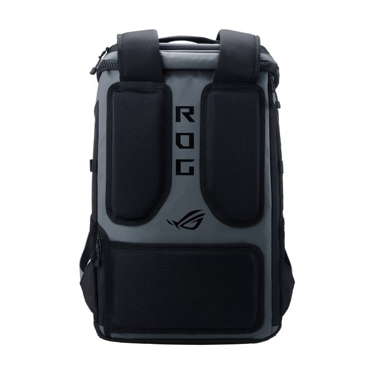 ROG Ranger BP2701 Gaming Backpack-Cybertext Edition_Back side of the Ranger BP2701 Gaming Backpack-Cybertext Edition with both straps flipped to the front
