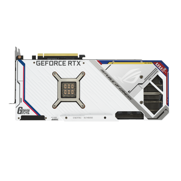 ROG-STRIX-GeForce-RTX-3080-GUNDAM-EDITION graphics card, rear view