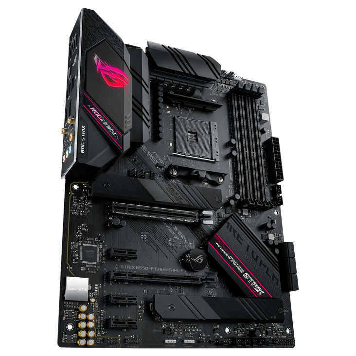 ROG STRIX B550-F GAMING (WI-FI) angled view from left