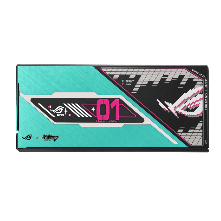 ROG Thor 1200W Platinum III Hatsune Miku Edition right side with magnetic OLED display disattached