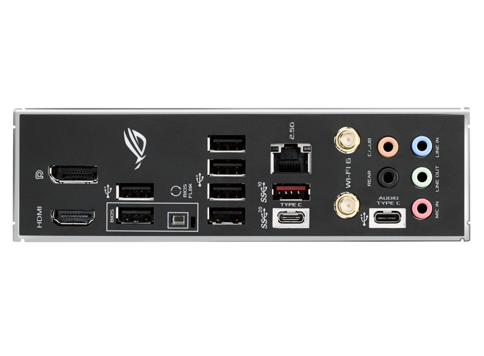 ROG STRIX B560-G GAMING WIFI I/O ports closeup