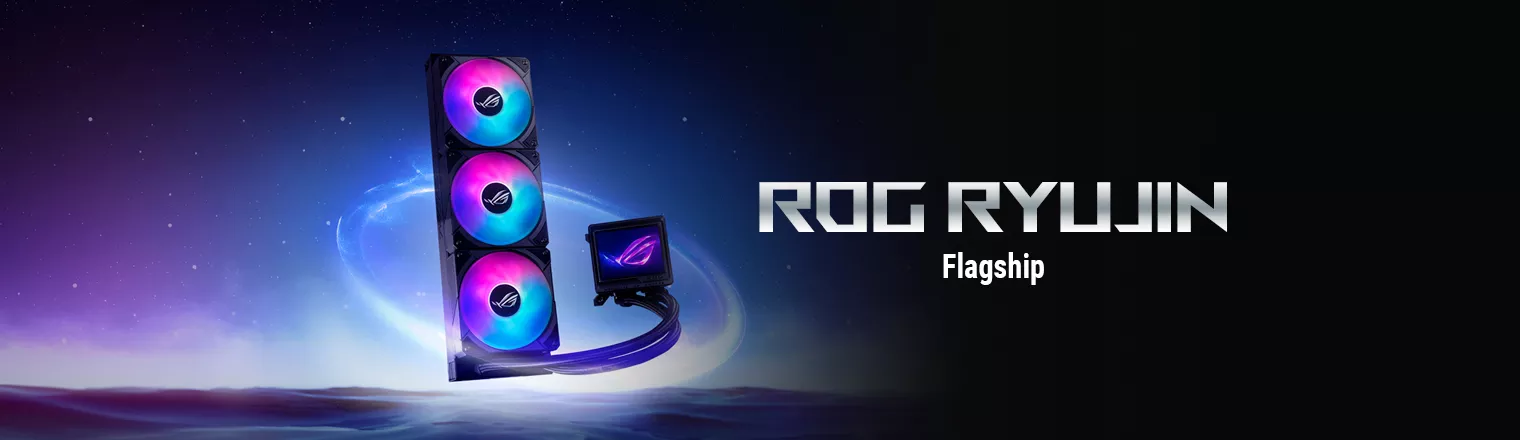 ROG Ryujin III 360 ARGB Extreme stands on the sea surface, showcasing its powerful cooling capabilities.