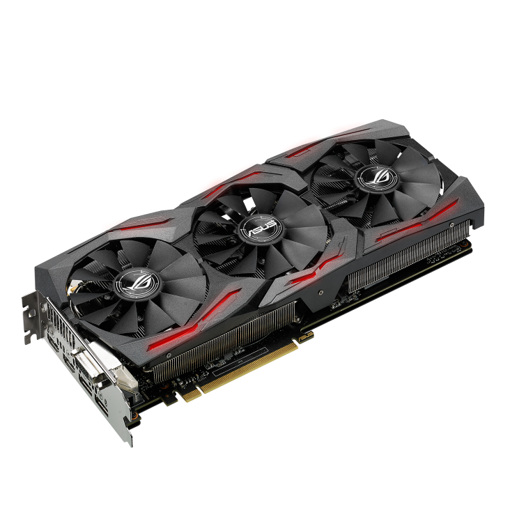 ROG-STRIX-GTX1060-6G-GAMING graphics card, front angled view