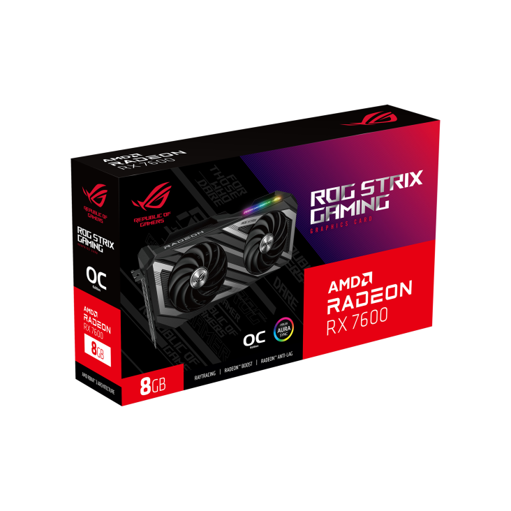 ROG STRIX Radeon RX 7600 OC Edition packaging