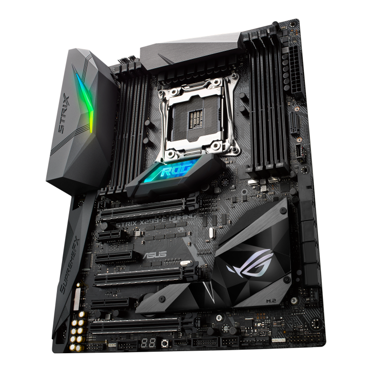 ROG STRIX X299-E GAMING angled view from right