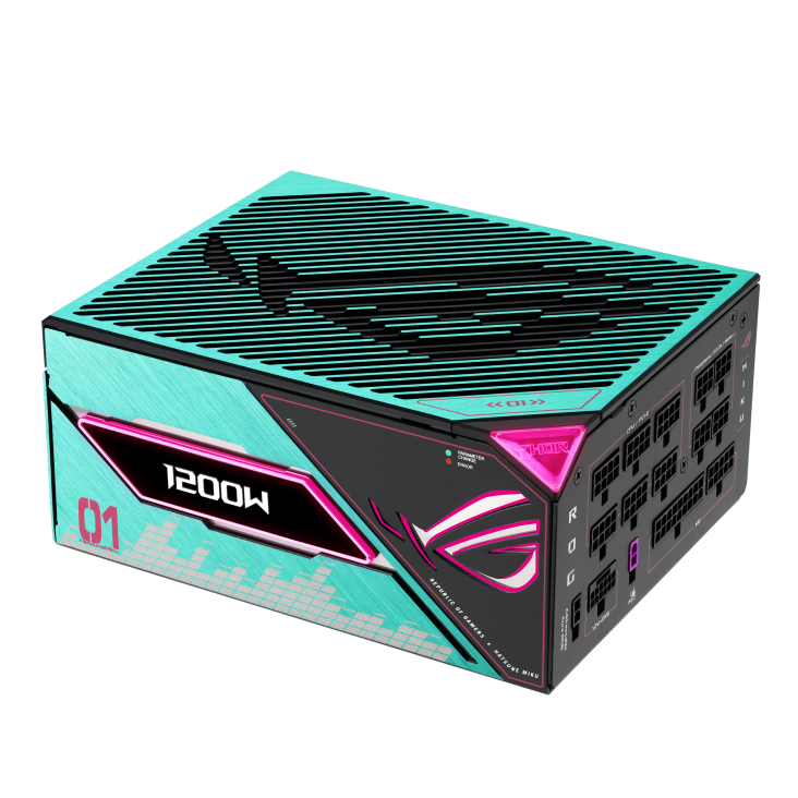 ROG Thor 1200W Platinum III Hatsune Miku Edition top-down angle