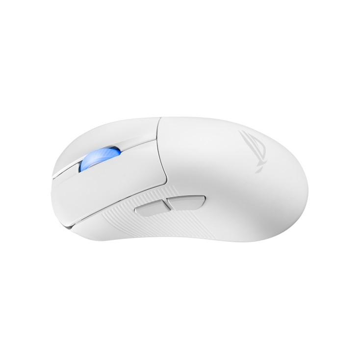 ROG Keris II Ace Moonlight White – top view at an angle