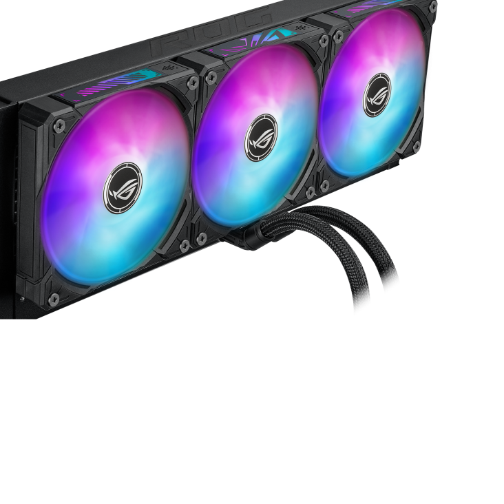 ROG Ryuo IV SLC 360 ARGB Radiator with fans photo angle  2