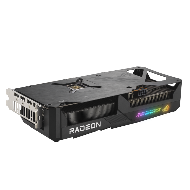 ROG STRIX Radeon RX 7600 OC Edition rear left angled view