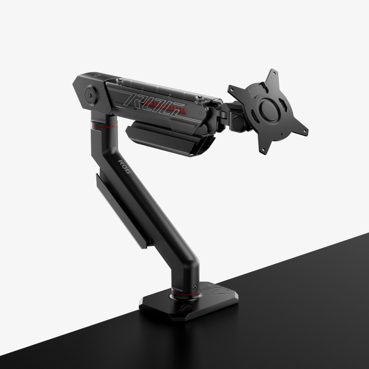 ROG Ergo Monitor Arm AAS01, front view, without the monitor