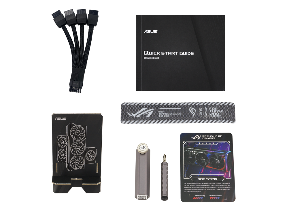 ROG-STRIX-RTX 4090_Accessory graphics card holder, velcro hook andloop,thank you card and adapter