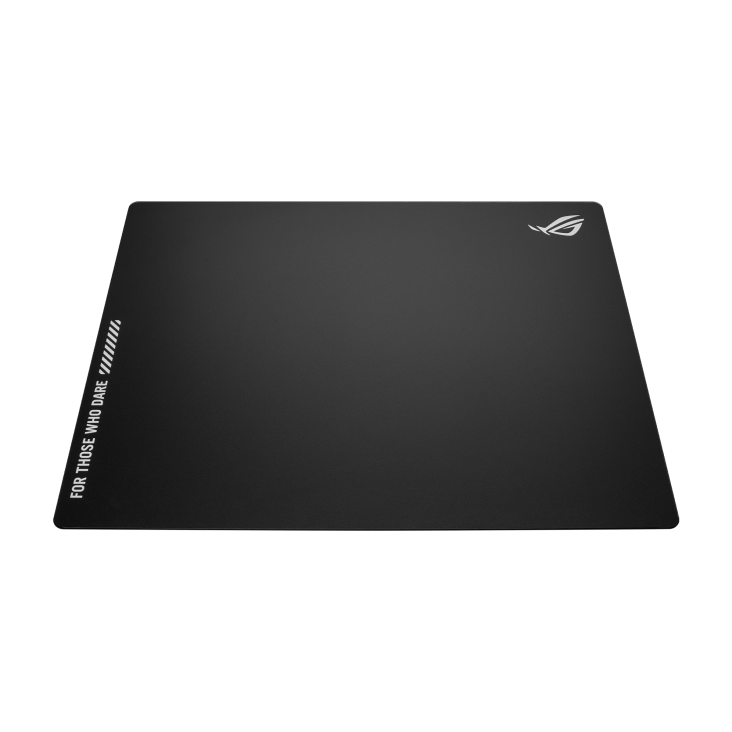 A high-angled front view of the black Moonstone Ace L mouse pad