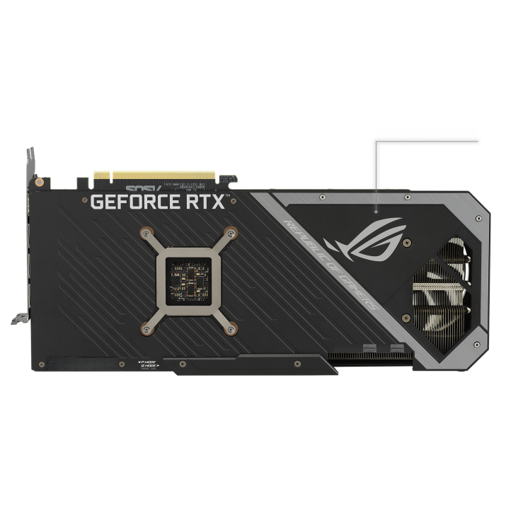 ROG-STRIX-RTX3060TI-O8G-GAMING graphics card, rear view