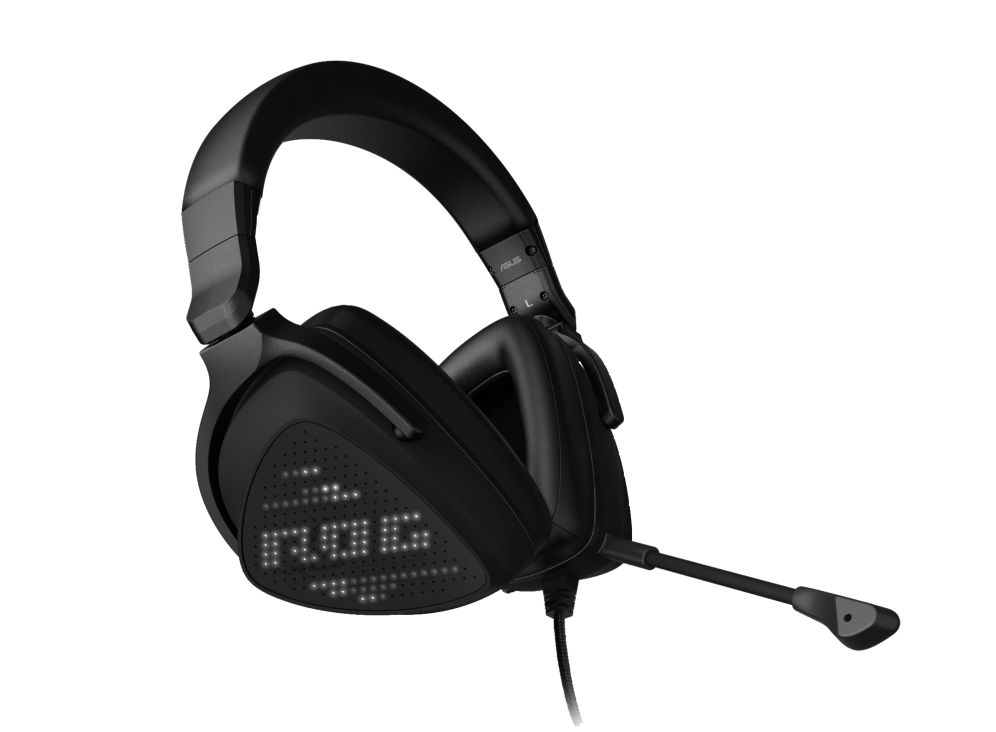 ROG Delta S Animate form right side with ROG Inscription light effect on the right ear cup