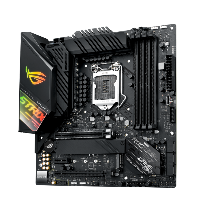 ROG STRIX Z490-G GAMING (WI-FI) angled view from right