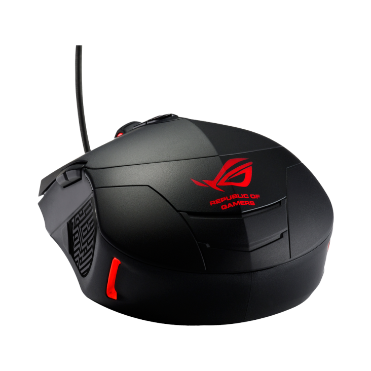 ROG GX860 Buzzard Mouse angled view from behind