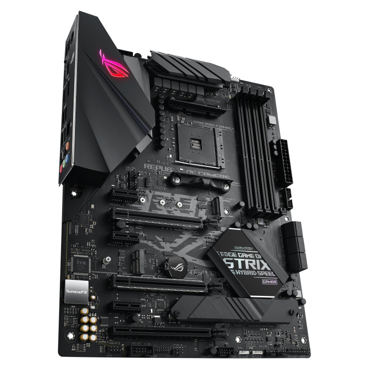 ROG STRIX B450-F GAMING II angled view from left