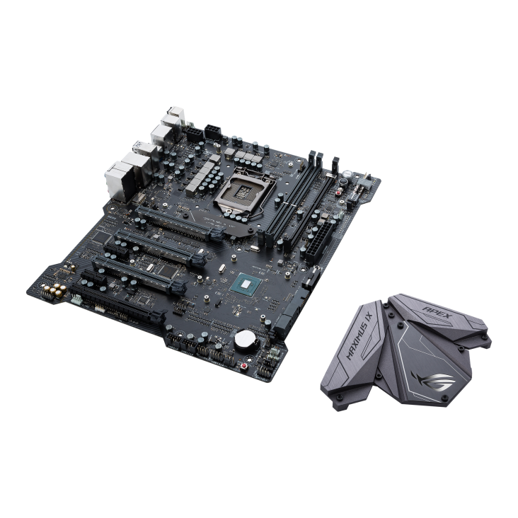 ROG MAXIMUS IX APEX top and angled view from right